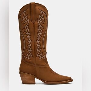 Steve Madden Brown Western Knee-High Heeled Boots